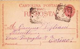 CARTOLINA POSTALE ITALIANA,PC STATIONERY  SENT TO MAIL IN 1901. - Postwaardestukken