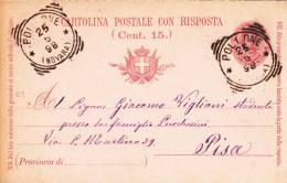 CARTOLINA POSTALE ITALIANA,PC STATIONERY  SENT TO MAIL IN 1898. - Entiers Postaux