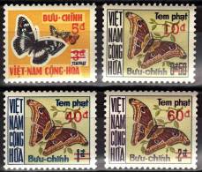 VIETNAM SUD Papillons, Insectes (yvert N° TAXE 21/24) **  MNH Perforate - Papillons