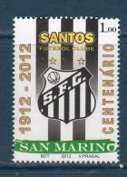 SAN MARINO  2012 -- 50°  Santos  Football Club  --   **MNH --- - Neufs