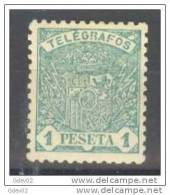 ESTGF36-3302.Spain.Esp Agne.ESCUDO DE ESPAÑA.TELEGRAFOS DE ESPAÑA .1901 (Ed 36*)  Charnela.LUJO. - Telegrafi