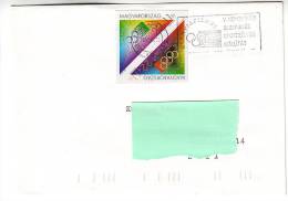 Olympiafila 1995 Olympic Stamps Exhibition Letter With Mi.4347-48, Hungary Imperforated Stamps Advertising Cancellation - Ete 1996: Atlanta