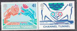 Great Britain Scott #1561a MNH Se-tenant Pair 41p Opening Of Channel Tunnel - Nuevos