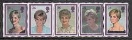 Great Britain Scott #1795a MNH Strip Of 5 26p Princess Diana - Unused Stamps