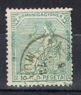 Sello 10 Cts Alegoria España 1873, Fechador MAZARRON (Murcia), Num 133 º - Used Stamps