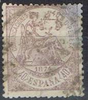 Sello 40 Cts Malva Alegoria Justicia 1874,  Num 148a º - Used Stamps