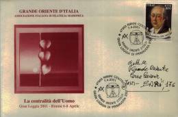RIMINI    2001   GRAN LOGGIA DI PRIMAVERA    GRANDE ORIENTE D'ITALIA  Filatelia Massonica MASSONIC - Franc-Maçonnerie