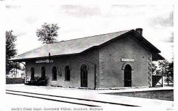 Michigan Dearborn Smiths Creek Railroad Depot Greenfield Village Curteich - Dearborn