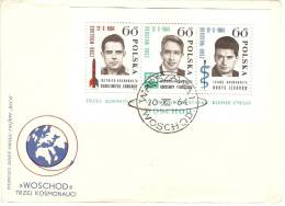 Space Mission VOSHOD 1964 Covers FDC,premier Jour, Poland;CREW SPACE FLIGHT:Komarow Scientist Feoktistow Doctor Jegrow - FDC