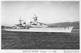 Croiseur JEAN DE VIENNE (Marine Nationale) - Carte Photo éd. Marius Bar - Bateau/ship/schiff - Guerre