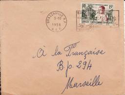 BRAZZAVILLE R.P.  Congo 1956 Afrique Colonie Française Lettre Avion > Marseille Flamme Marcophilie - Briefe U. Dokumente