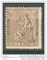 ES135-L3299TAN.España.Spain .Espagne.ALEGORIA  DE ESPAÑA DEL AÑO 1873 (Ed 135*).con Charnela.MAGNIFICO - Unused Stamps