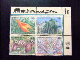 NACIONES UNIDAS 1996 Flora Protección De La Naturaleza ONU NEW YORK Yvert N º 695 / 698 ** MNH - Unused Stamps