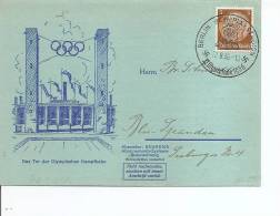 JO De Berlin -1936 ( Carte Illustrée Officielle Avec Cachet Des Jeux à Voir) - Summer 1936: Berlin
