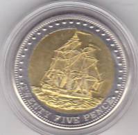 Stoltenhoff Island 25 Pence2008 , BU , Ship , Bimetallic - Andere & Zonder Classificatie