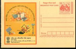 India 2007 Renewable Energy Solar Panel Wind Electricity Science Bio-Gas Assames Language Advt. Meghdoot Post Card 12841 - Elettricità