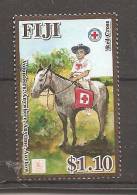 Stamp Fiji  Red Cross Volunteer Riding A Horse ",anywhere Anytime , Anyhow " - First Aid