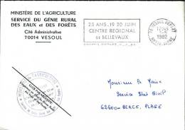 Vesoul Départ Haute Saone 3/5/1982 Franchise Du Ministèrede L´agriculture Pour Mairie De Berck - Civil Frank Covers