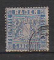 ALLEMAGNE ANCIENS ETATS BADE GRAND DUCHE 1861 FOND LIGNE N°10 Oblitéré - Used