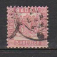 ALLEMAGNE ANCIENS ETATS BADE GRAND DUCHE 1862-64 FOND BLANC N°17 Oblitéré - Used