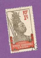 COLONIES FRANCAISES GABON TIMBRE N° 49 OBLITERE GUERRIER - Otros & Sin Clasificación