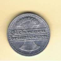 ALEMANIA - GERMANY - WEIMAR  50 Pfennig 1921F - Autres & Non Classés