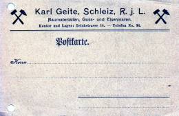 Postkarte, Karl Geite, Schleiz, - Otros & Sin Clasificación