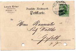 Postkarte, Louis Erler, Plauen Im Vogtland, 1909 - Otros & Sin Clasificación