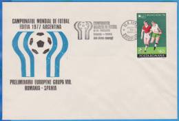 Argentina World Cup Qualifiers. Match  Football Romania - Spain Cover 1977 - 1978 – Argentine