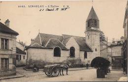 VIROFLAY  L'EGLISE EDITION E.M. CPA ANIMEE AVEC ATTELAGE - Viroflay