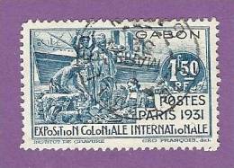 COLONIES FRANCAISES GABON TIMBRE N° 124 OBLITERE EXPOSITION COLONIALE DE PARIS 1931 - Andere & Zonder Classificatie