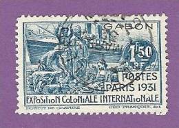 COLONIES FRANCAISES GABON TIMBRE N° 124 OBLITERE EXPOSITION COLONIALE DE PARIS 1931 - Otros & Sin Clasificación