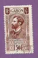 COLONIES FRANCAISES GABON TIMBRE N° 136 OBLITERE SAVORGNAN DE BRAZZA - Other & Unclassified