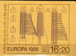 Delcampe - CEPT 1985 Schweden 1329 Im MH1/85 ** 6€ Jahr Der Musik In Europa Schlüssel-Fiedel Art Se-tenant Music Booklet Of Sverige - 1981-..