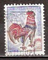 Timbre France Y&T N°1331 (06) Obl.  Coq De Decaris. 0.25 F. Outremer, Carmin Et Brun. Cote 0,15 € - 1962-1965 Hahn (Decaris)