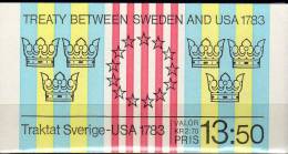 Kooperation USA Und Schweden 1232D Im MH1/1983 ** 6€¤ Porträt B.Franklin Großes Siegel Se-tenant Flag Booklet Of Sverige - 1981-..