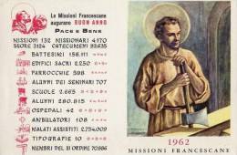 Calendarietto - Apostoliche Missione Francescana  - Roma 1962 - Tamaño Pequeño : 1941-60