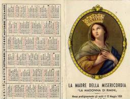 Calendarietto - La Madre Della Misericordia - La Madonna Di Rimini 1954 - Tamaño Pequeño : 1941-60