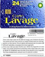 @+ Carte De Lavage BP - 24 UNITES - Brins Puce Fond Noir - N° Série Verso Gris. - Autowäsche