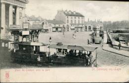 78-YVELINES-ST GERMAIN EN LAYE    PLACE DU CHATEAU ET LA GARE TRAM    ECRITE ‹(•¿• )› - St. Germain En Laye