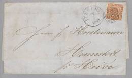 Dänemark 1858-05-23 ITZEHOE Brief Mit Mi#4 Nach Hennstedt Mit 3-Ringstempel #119 - Briefe U. Dokumente