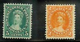 Canada New Brunswick 1860 5 And 2 Cent MH (*) - Unused Stamps