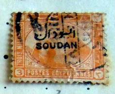 EX EGITTO SUDAN 3 MILLIEMES   USATO  LINGUELLA - Soedan (...-1951)