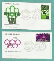 FDC 1975 MONTREAL OLYMPICS  1976  ATHLETISM / JEUX OLYMPIQUES COURSE De HAIES + HALTERE - Ete 1976: Montréal