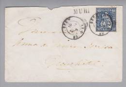 Heimat BE Muri (Bern) 1864-11-10 Langstempel Auf Brief M.Sitzende Helvetia Klappe Fehlt - Storia Postale