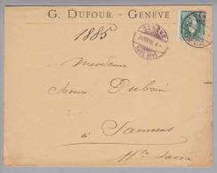 Heimat GE Genève Succ.Rive 1885-08-20 Brief Nach Sanoens Zu#67A Stehende Helvetia - Cartas & Documentos