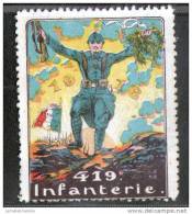 VIGNETTE MILITAIRE - 419e D'INFANTERIE - Vignettes Militaires