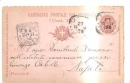 77815) INTERO POSTALE CON RISPOSTA DA  15 C. MILLESIMO 902 DA CATANIA A NAPOLI IL  27/12/1902 - Postwaardestukken