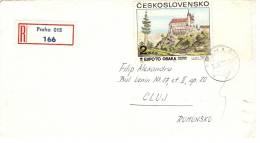 EXPO OSAKA 1970+AIRPLANE 2 REGISTERED 1970 COVERS CZECHOSLOVAKIA TO ROMANIA,NICE STAMPS - Omslagen