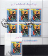 Raumfahrt-Labor Yemen 891+Kleinbogen O 8€ USA-Forschung Historie 1970 Sheet M/s Space History Exploration Sheetlet - Noord-Amerika